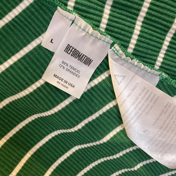 Reformation Striped Wrap Dress - Picture 5 of 7